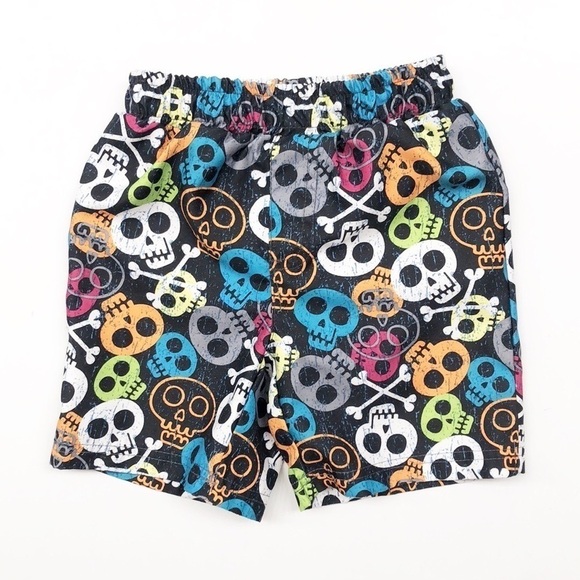 Sol Swim skull and crossbone print baby boys swim trunks - Picture 1 of 4